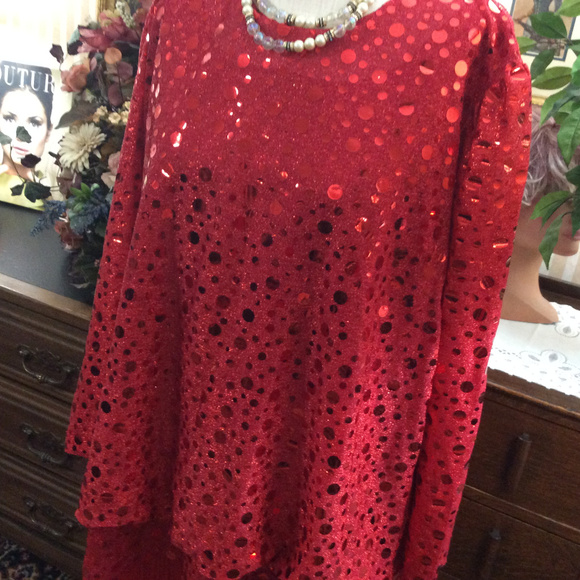 Red Sparkly Sequin Sissy Gurl Queen Party Dress - Picture 4 of 8